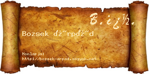 Bozsek Árpád névjegykártya