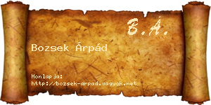 Bozsek Árpád névjegykártya